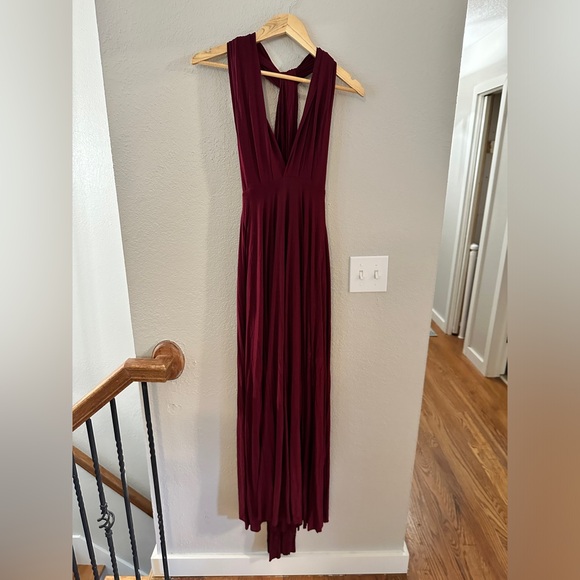 Lulu’s Tricks of the Trade Convertible Maxi Dress - Burgundy - Size XS - Picture 5 of 8